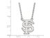 14k White Gold Florida State Large 'FS' Pendant Necklace