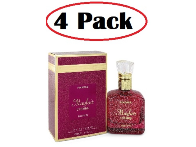 4 Pack of Mayfair L'femme by Riiffs Eau De Parfum Spray (Unisex) 3.4 oz