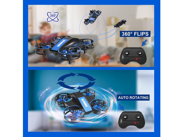 Small RC Quadcopter with 3 Batteries, Hold Height, 3D Flip, Auto Rotating, Headless Mode, 3 Speeds