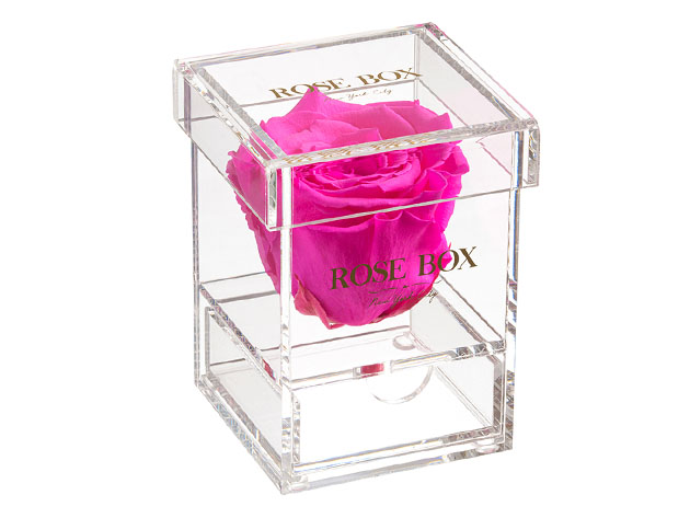 Rose Box™ Single Rose Jewelry Box (Neon Pink)