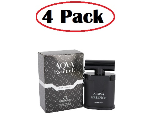 4 Pack of Aqua Essence Pour Homme by Jean Rish Eau De Toilette Spray 3.4 oz