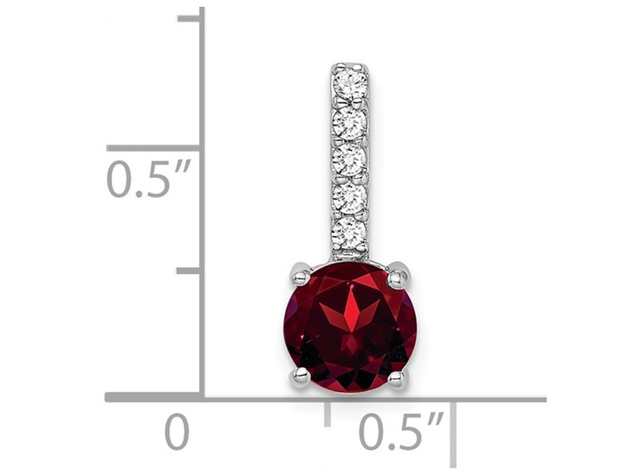 1.25 Carat (ctw) Garnet Pendant Necklace in 14K White Gold with Diamonds