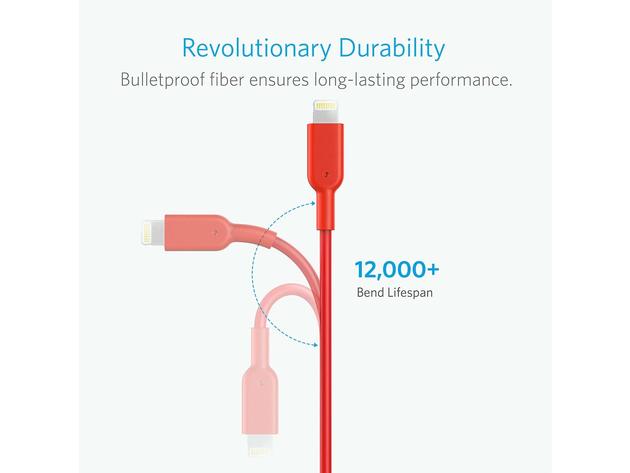 Anker 321 USB-A to Lightning Cable (Red/6ft)