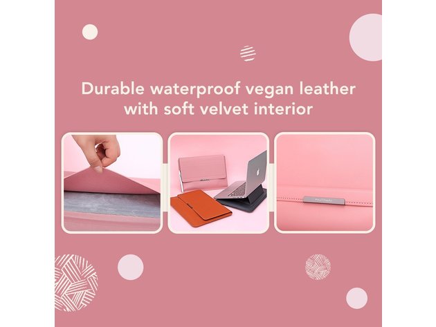 Transformable Vegan Leather Laptop Bag Set (Laptop Stand) - Hazelnut Brown / 15 Inch