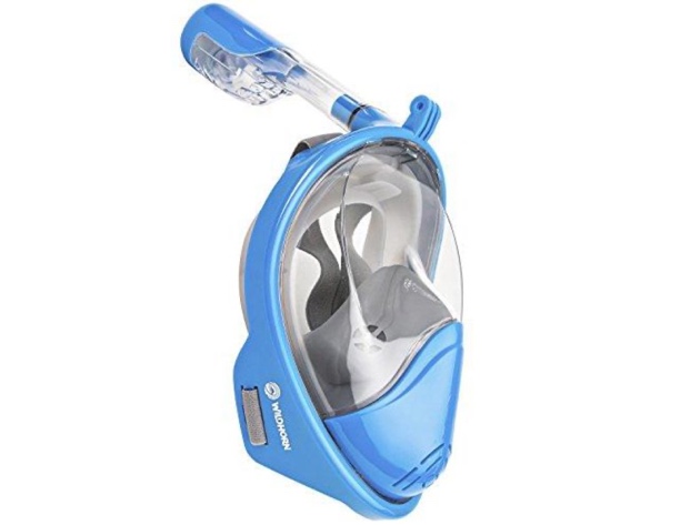 WildHorn Outfitters Seaview 180° GoPro Compatible Snorkel Mask Blue Large/Extra Large