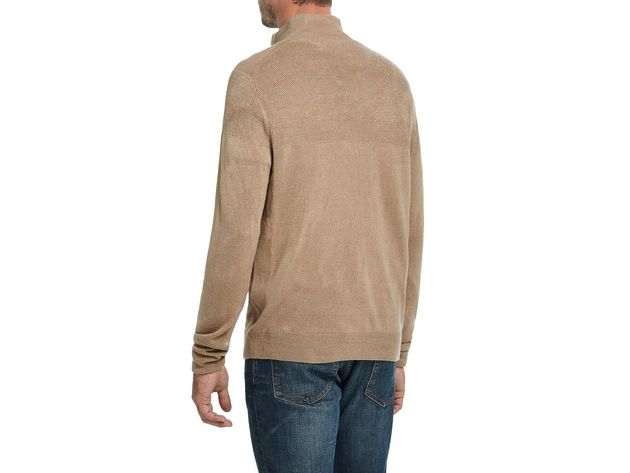 Weatherproof Men's Soft Touch Quarter-Zip Sweater Camel Size 2 Extra Large