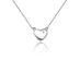 Natural Diamond Heart Pendant Necklace in White Gold Plating