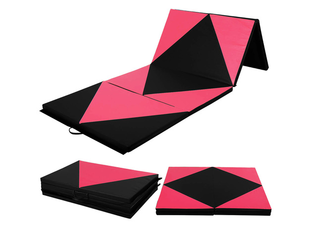 Super buy 4'x10'x2" Thick Folding Panel Gymnastics Mat Gym - Pink & Black