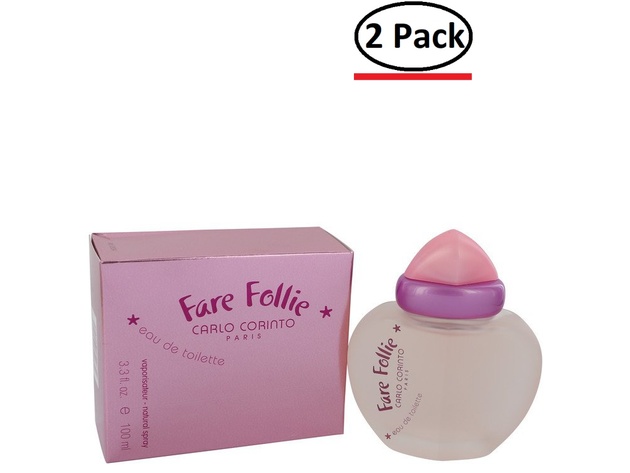 Fare Follie by Carlo Corinto Eau De Toilette Spray 3.3 oz for Women (Package of 2)