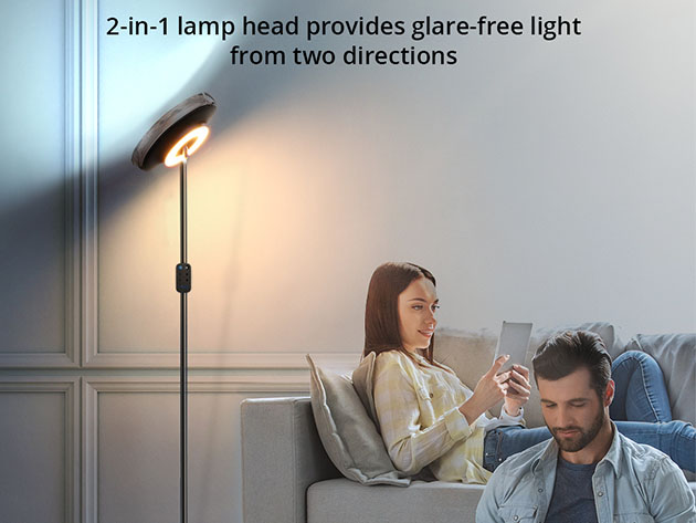 LED Sky Modern Torchiere Floor Lamps with 4 Brightness Level Miroco Floor Lamps 