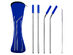 Stainless Steel Straw 4-Pc Set with Carrying Case & Cleaning Brush (Blue)