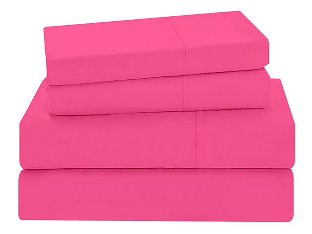 4-Piece Microfiber Sheet Set (Pink/Queen)