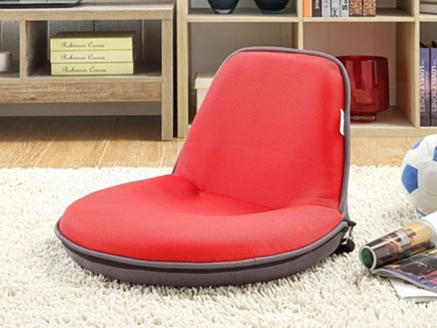 Loungie Quickchair Mesh Floor Chair (Red/Grey)