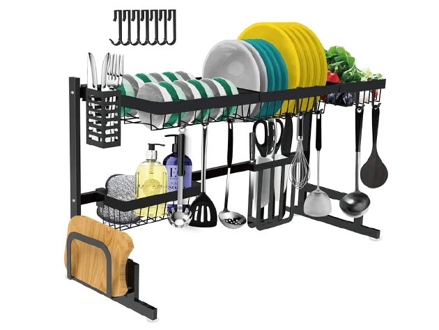 Adjustable Over the Sink Dish Rack Set (Large) | theChive University
