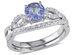 1.00 Carat (ctw) Tanzanite Engagement Ring & Wedding Band in 10K White Gold with Diamonds - 10