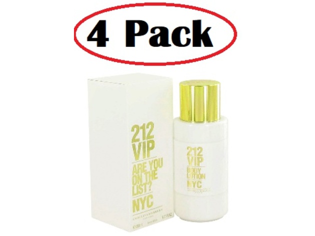 4 Pack of 212 Vip by Carolina Herrera Body Lotion 6.7 oz