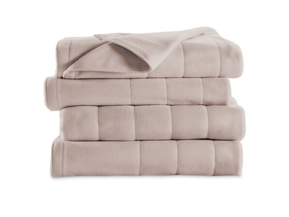 Sunbeam Heated Electric Warming Blanket Quilted Fleece Queen