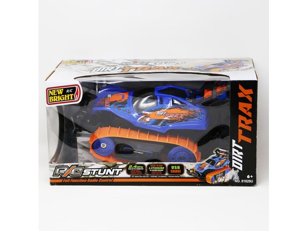 New Bright 1:18 R/C 2.4 GHz Radio Controlled Dirt Trax with Dual Track Drive, Blue