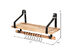 Costway Wood Floating Shelf Wall Mount Shelf W/Removable Towel Bar