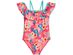 Breaking Waves Big Girls 1-Pc. Printed Flounce Swimsuit Neon Size 10"