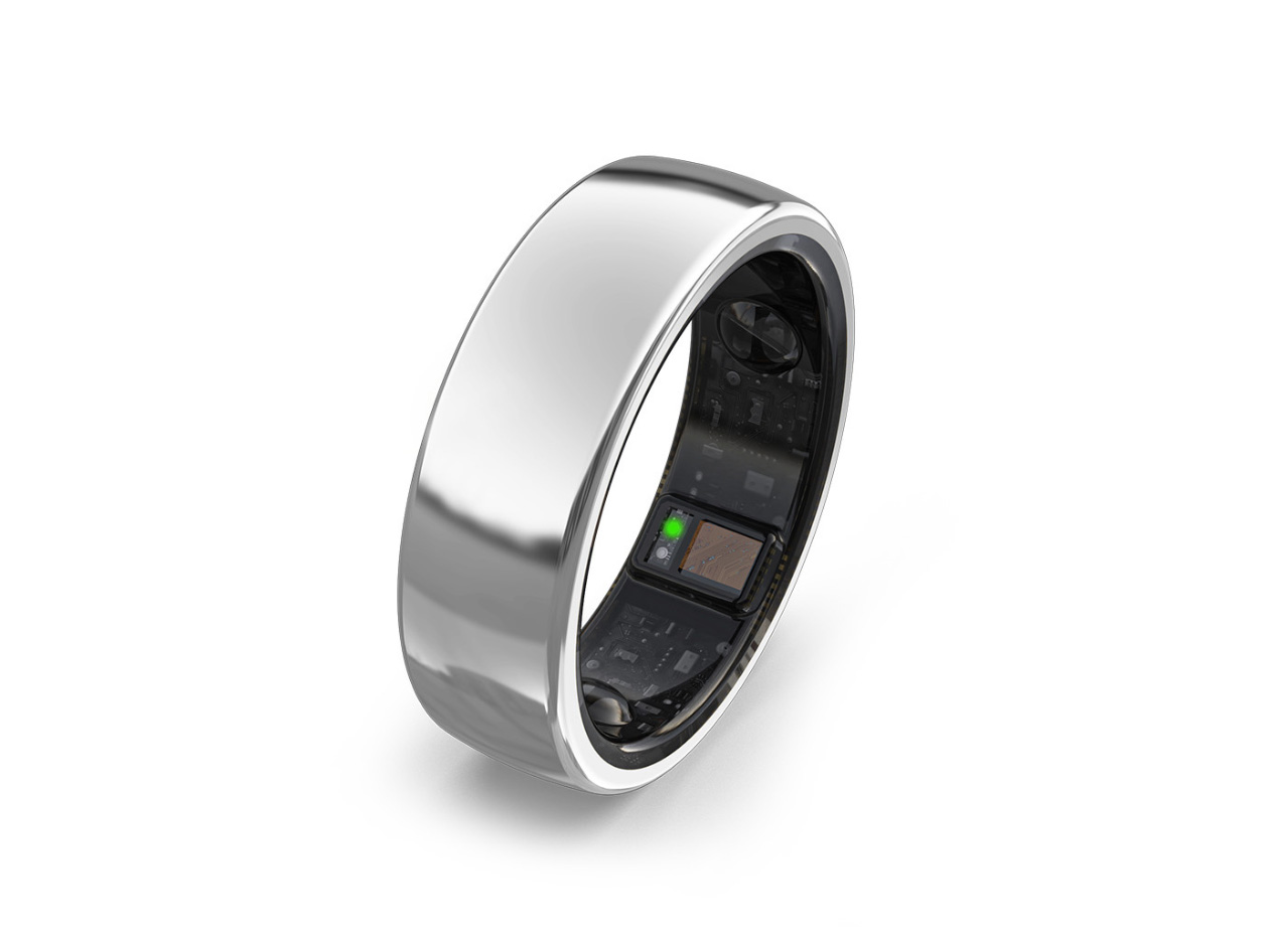 aaboRing Health & Fitness Tracker Smart Ring (Silver/Size 12)