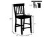 Set of 2 Bar Stools 24'' Counter Height Barstool Pub Chair Solid Wood Rake Back - Black, Walnut