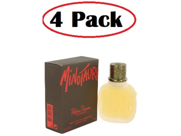 4 Pack of MINOTAURE by Paloma Picasso Eau De Toilette Spray 2.5 oz