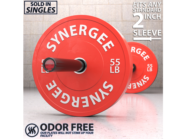 Synergee Color Bumper Plates - 55lb Single