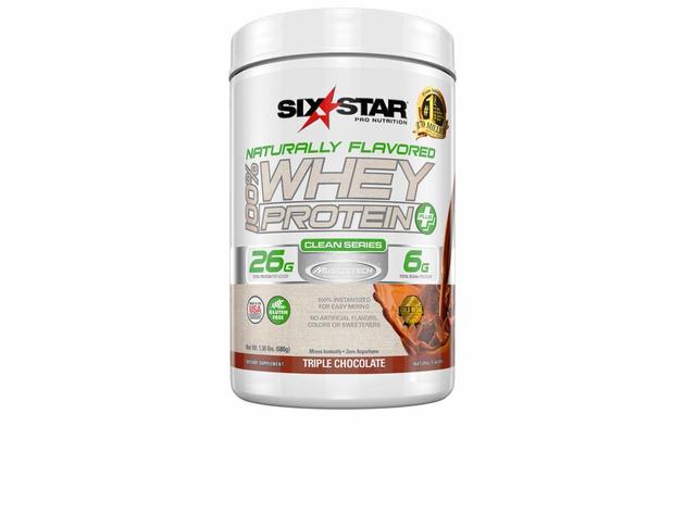Six Star Naturally Flavored 100 Percent Whey Protein Plus Chocolate For All Athletes, 1.5 Pounds