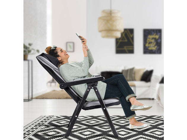 Costway Adjustable Folding Shiatsu Massage Chair Heated Back & Neck  w/ USB Port
