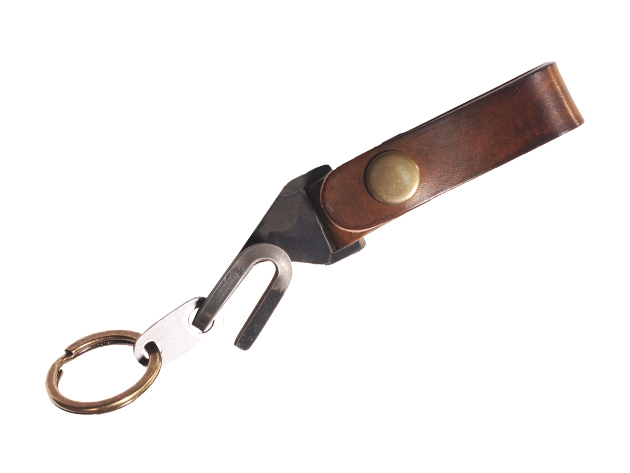 Leather Keyhook Keychain (Brown)