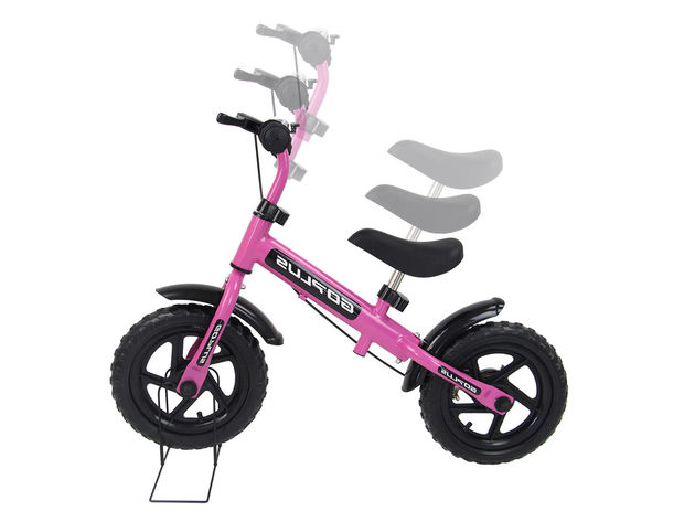 12'' Pink Kids Balance Bike Children Boys & Girls with Brakes and Bell Exercise - Pink + Black