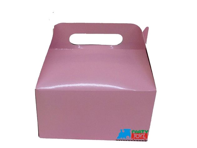 Solid Color Pink Paper Treat Boxes - 12ct