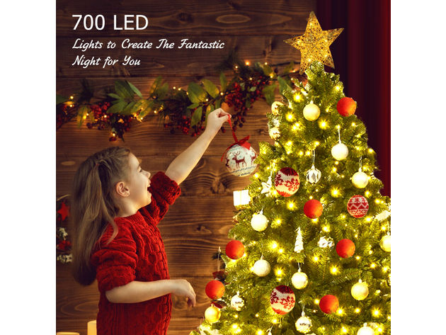 7.5 Foot Pre-lit PVC Christmas Fir Tree w/ 8 Flash Modes