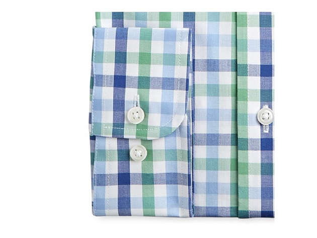 Club Room Men's Performance Multi Gingham Dress Shirt Size 17.5x36-37