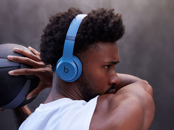 Beats Solo 4 On-Ear Headphones - Slate Blue (Open Box) | StackSocial