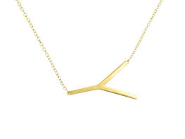 18K Gold Plated Letter "Y" Necklace