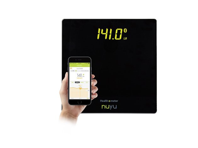Health O Meter HNY200DQ1BK Nuyu Wireless Scale Auto Pairing LED Screen, Black - Black
