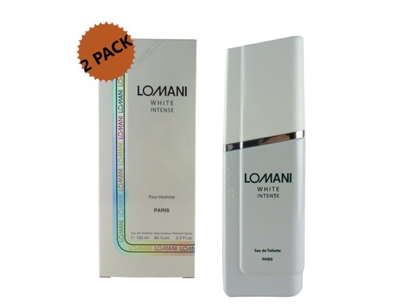 2-PACK Lomani White Intense Eau De Toilette Natural Spray Cologne for Men, 3.3 oz. each (6.6 oz.)