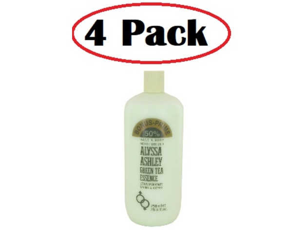 4 Pack of Alyssa Ashley Green Tea Essence by Alyssa Ashley Body Lotion 25.5 oz