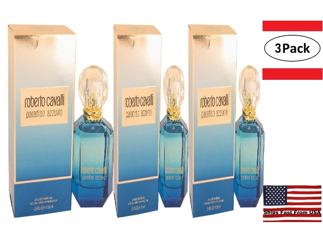 benzine Economisch Carry 3 Pack Roberto Cavalli Paradiso Azzurro by Roberto Cavalli Eau De Parfum  Spray 2.5 oz for Women | StackSocial