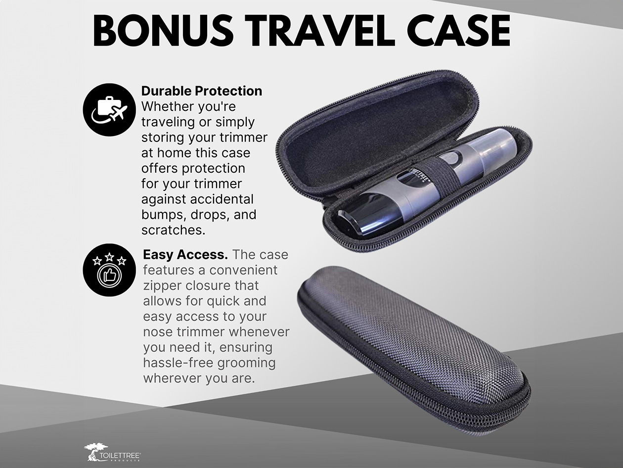 Water-Resistant Nose & Ear Hair Trimmer & Case