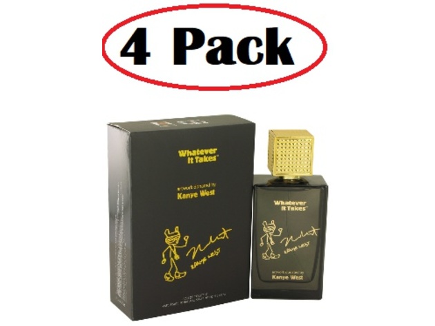 4 Pack of Whatever It Takes Kanye West by Whatever It Takes Eau De Toilette Spray 3.4 oz