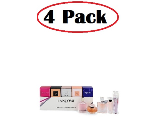 4 Pack of MIRACLE by Lancome Gift Set -- Best of Lancome Gift Set Includes Miracle, Tresor, La Vie Est Belle, Tresor in Love and Hypnose all are .16 oz Eau De Parfum. Tresor is .25 oz Eau De Parfum.