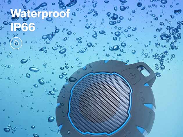 iJoy Bath Bomb Altavoz Bluetooth para Ducha con Correa Negro