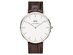 Daniel Wellington Classic York Men's Leather Strap Quartz Watch, Designed to be Thin and Elegant, 36mm, Dark Brown/Silver (New Open Box)