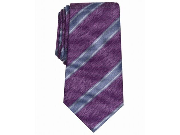 Tasso Elba Men's Stripe Silk Tie Purple One Size