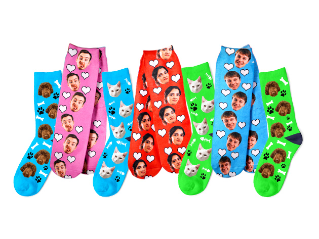 Socks with your face on it? Sounds like exactly the kind of thing Mom would love!