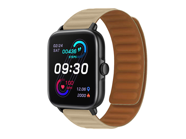 MagPRO Smartwatch with Magnetic Band & Activity Tracker (Tan)