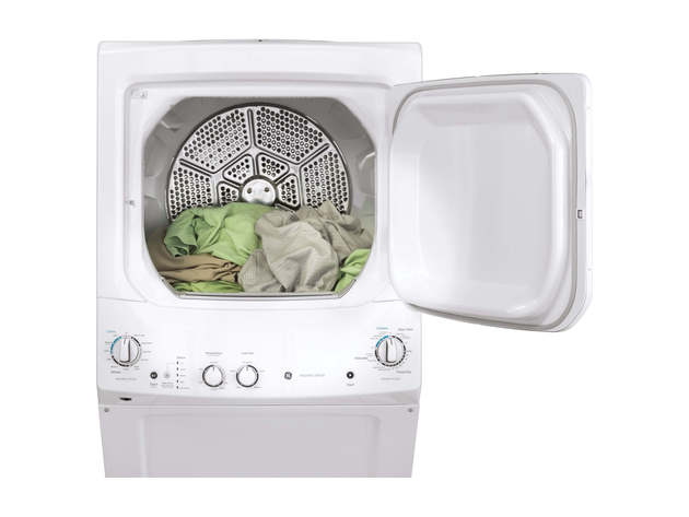 GE GUD27ESSMWW 27 inch White Electric Washer/Dryer Stacked Laundry Center